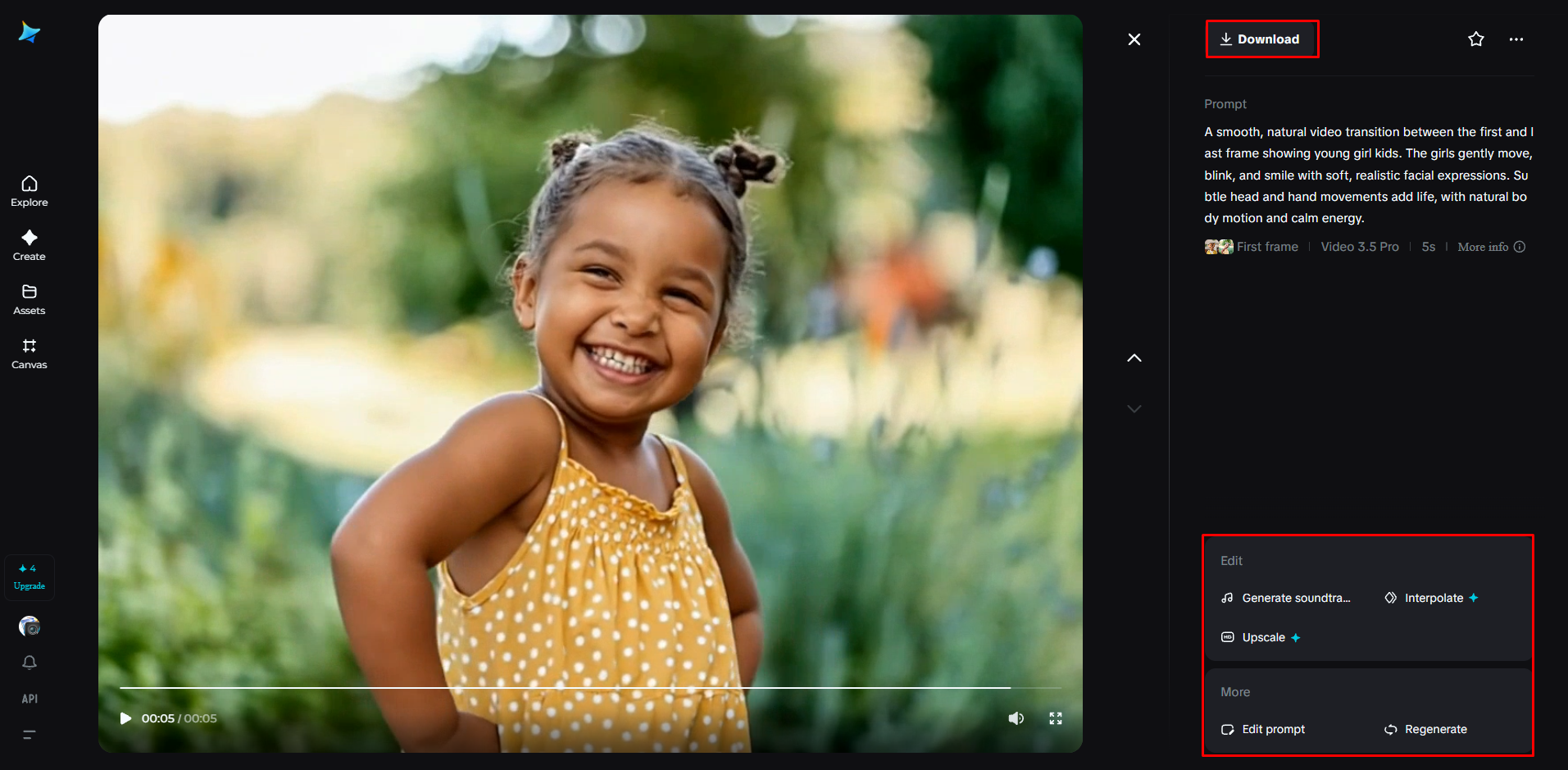 Refine and download your video