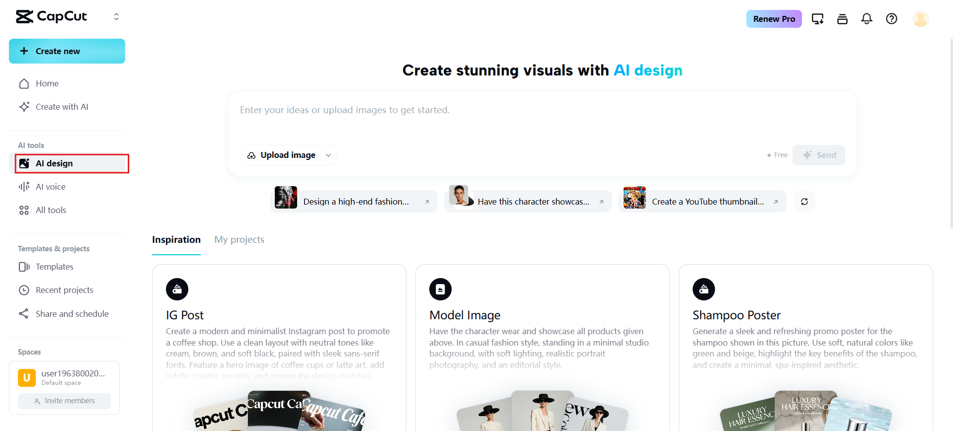 Navigate to AI design tool