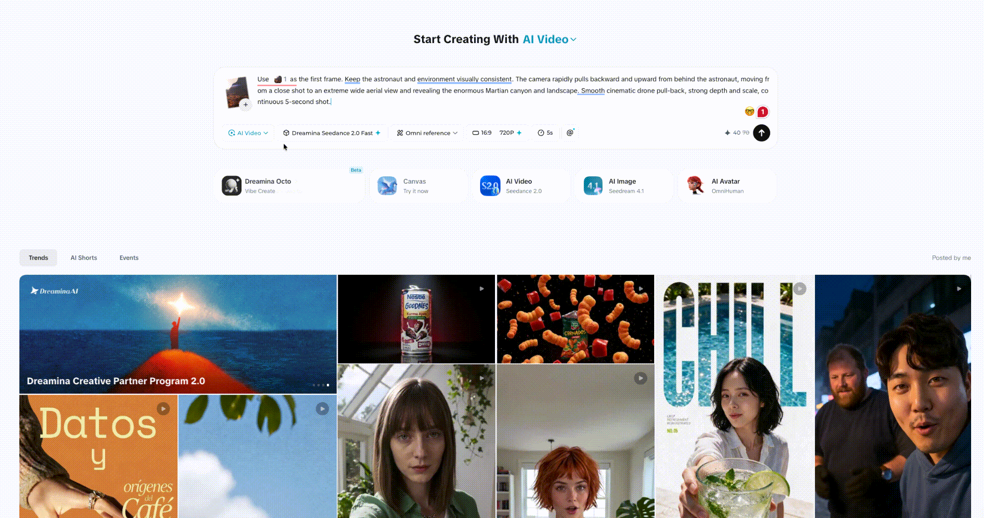 Step 2: Select an available model and set the shot