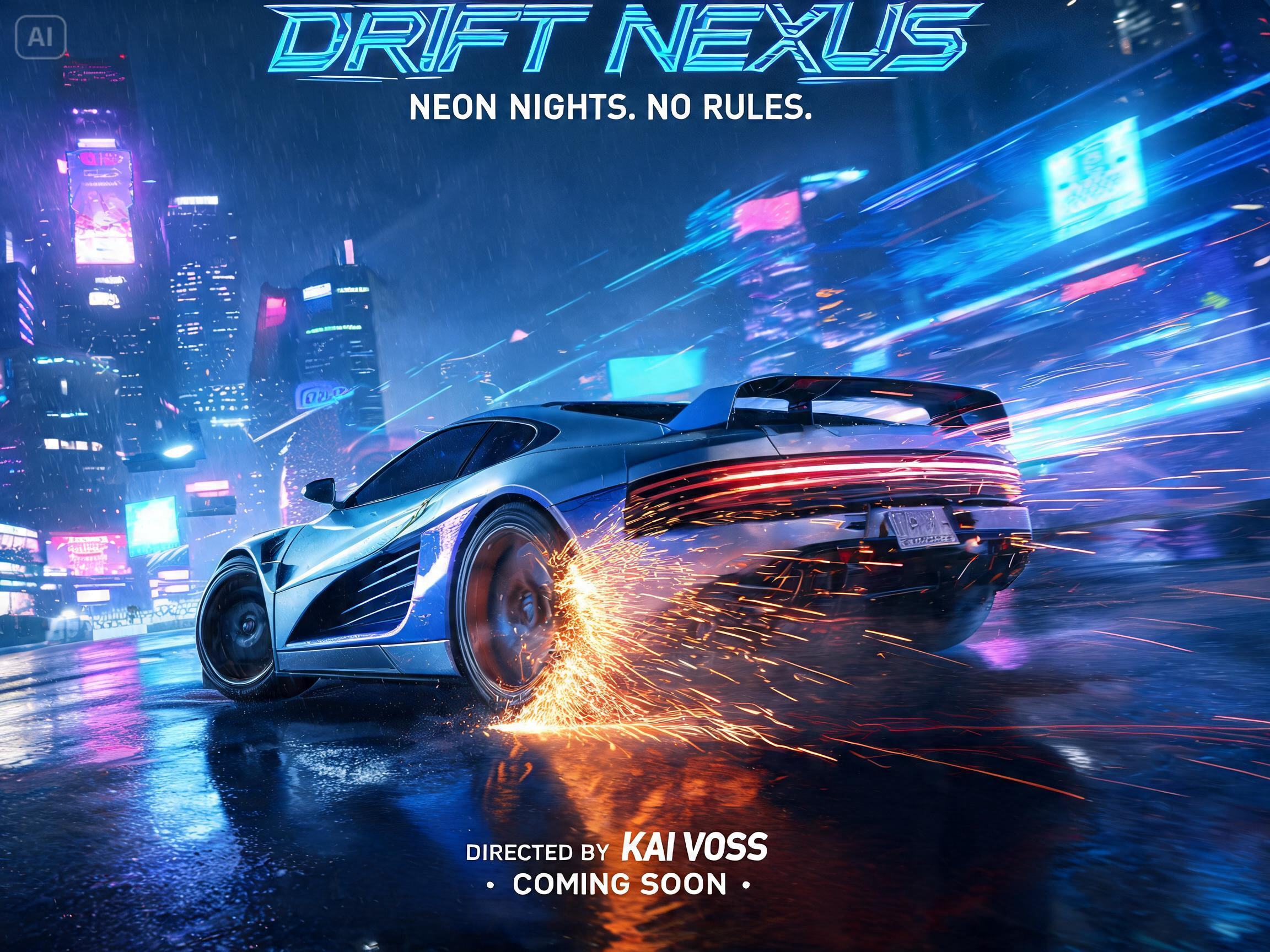 Pôster de filme de corrida de ação