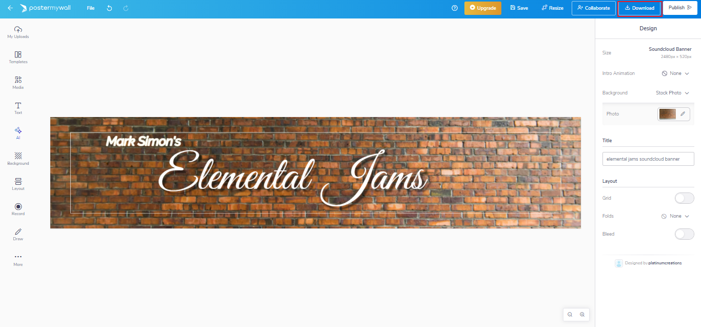 Disenyo ng banner ng SoundCloud