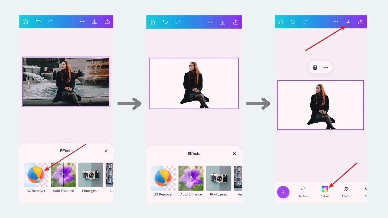remover fundo no aplicativo Canva para celular