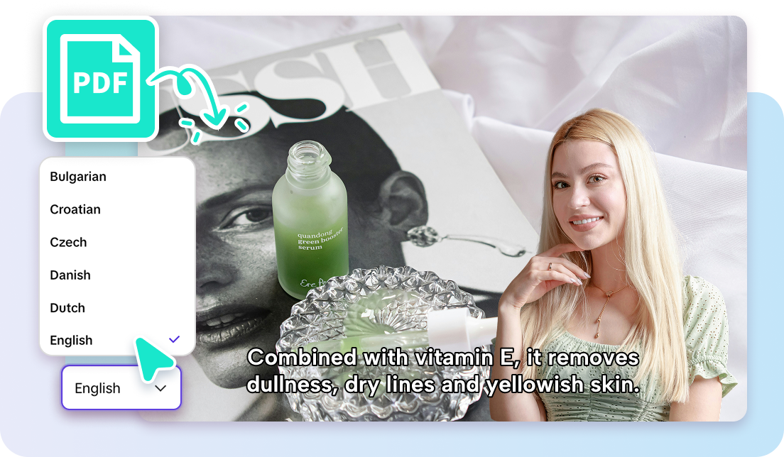 Преобразуйте PDF-документы в увлекательные видео.