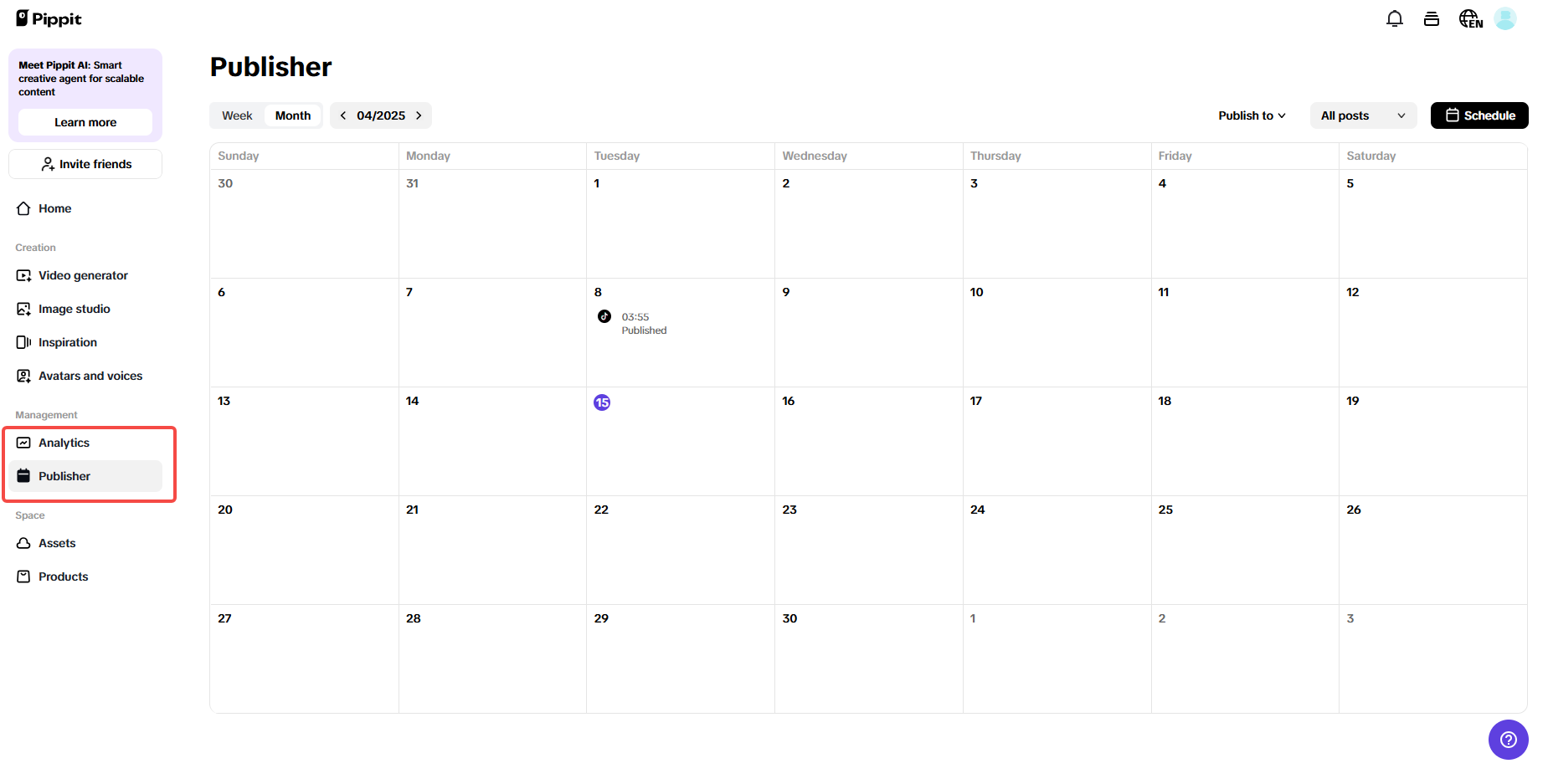 Analytics and publisher