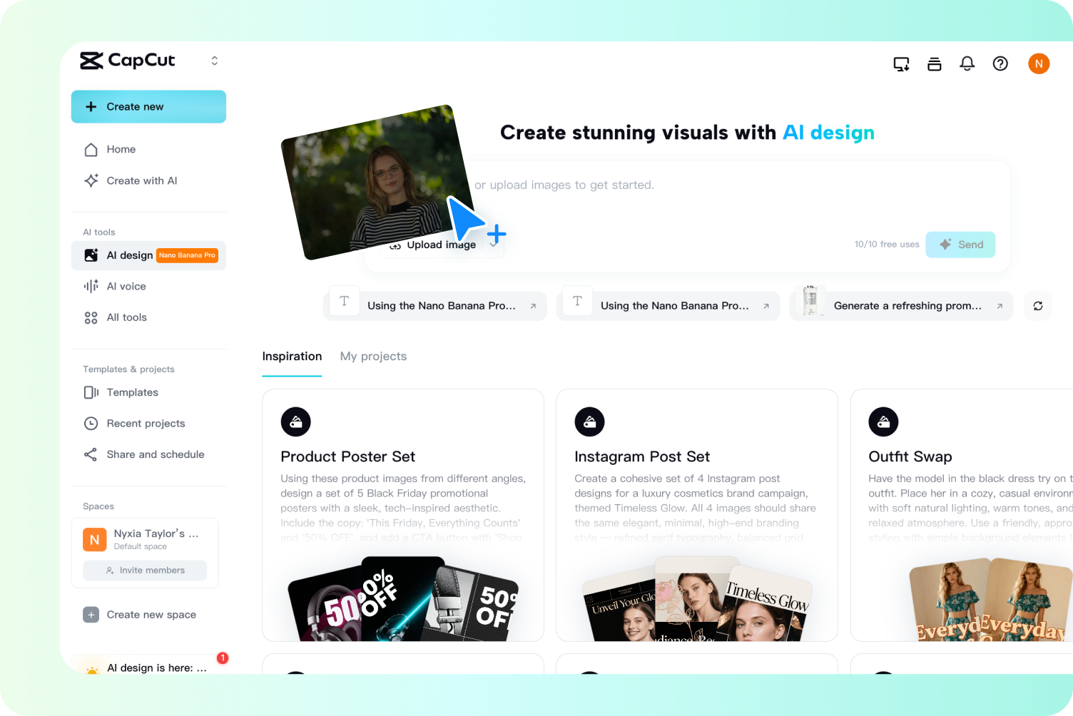 Open AI design and upload photo
