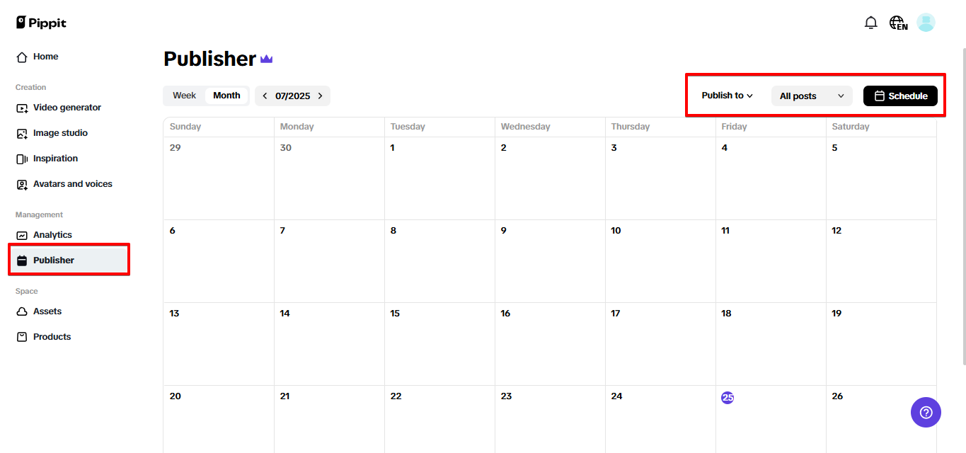 Pippit social media publisher