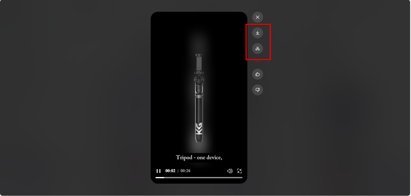 Exporting the video from Pippit
