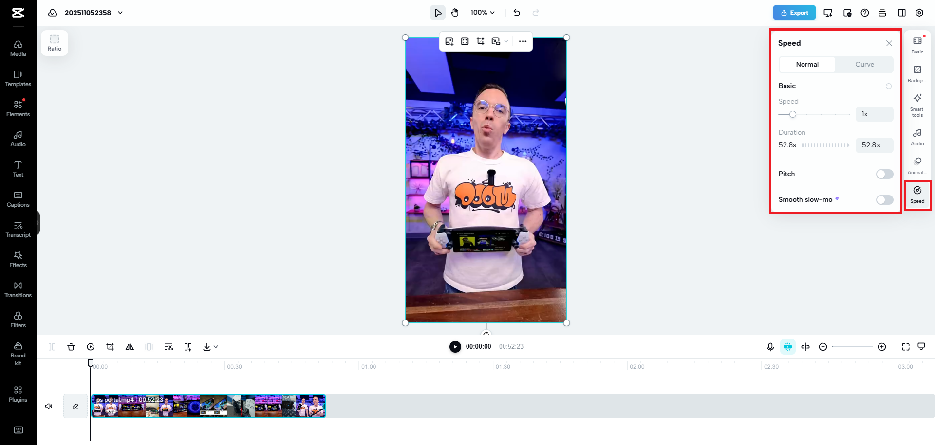 Change the speed and pitch of the spoken voice