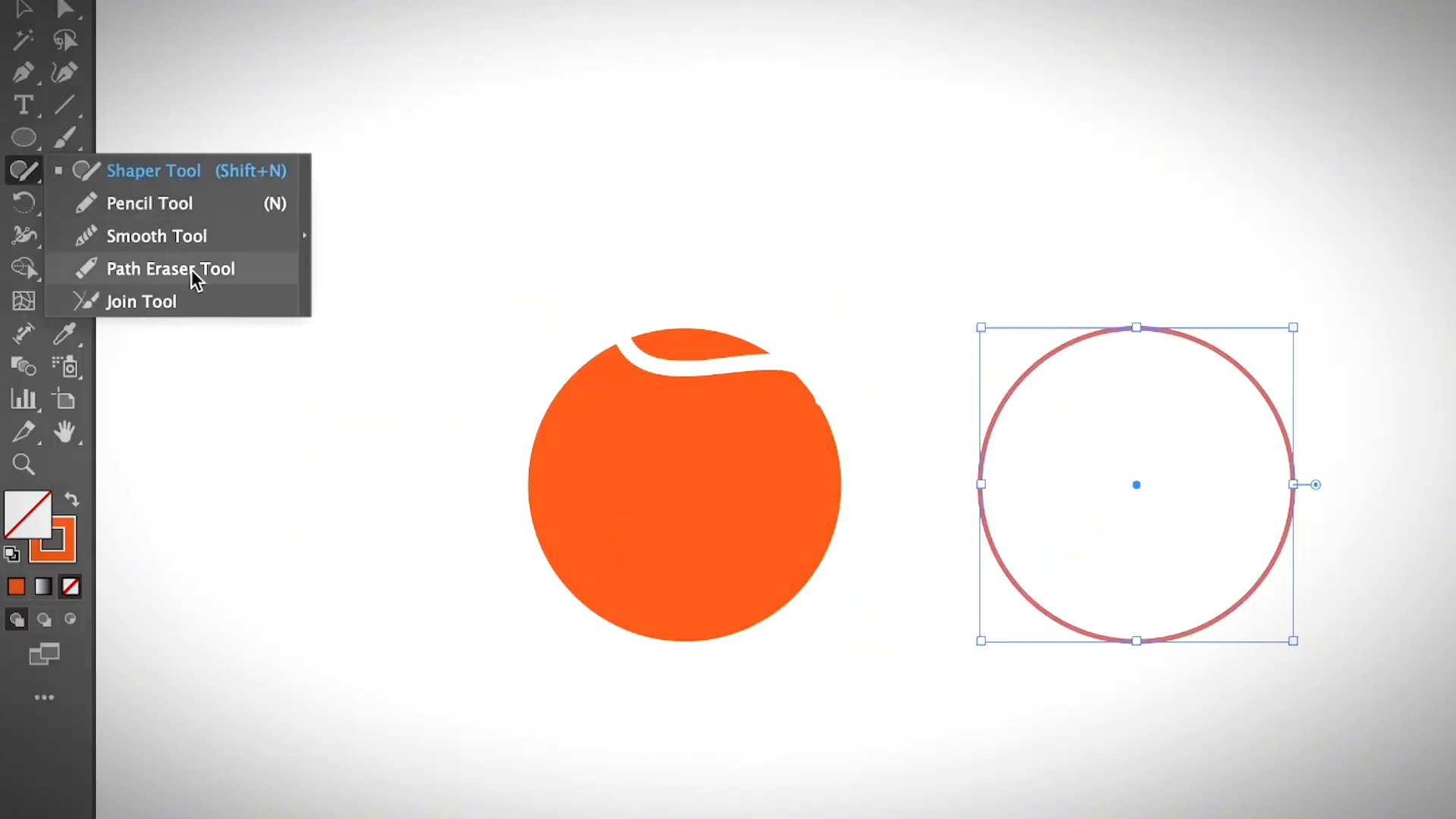 Select the eraser tool