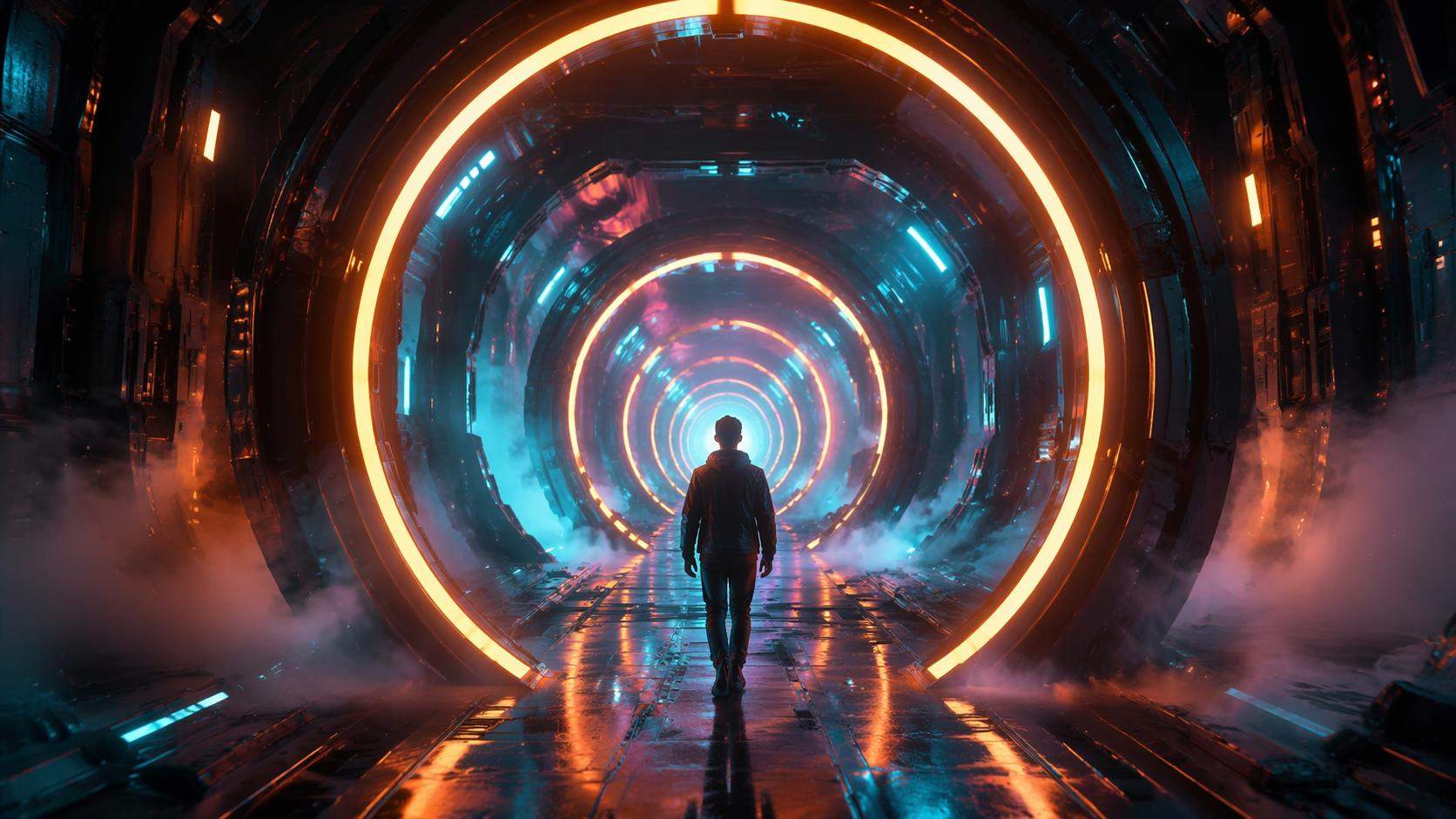 Dreamina veo3 prompt prompt example 6: Surreal sci-fi loop