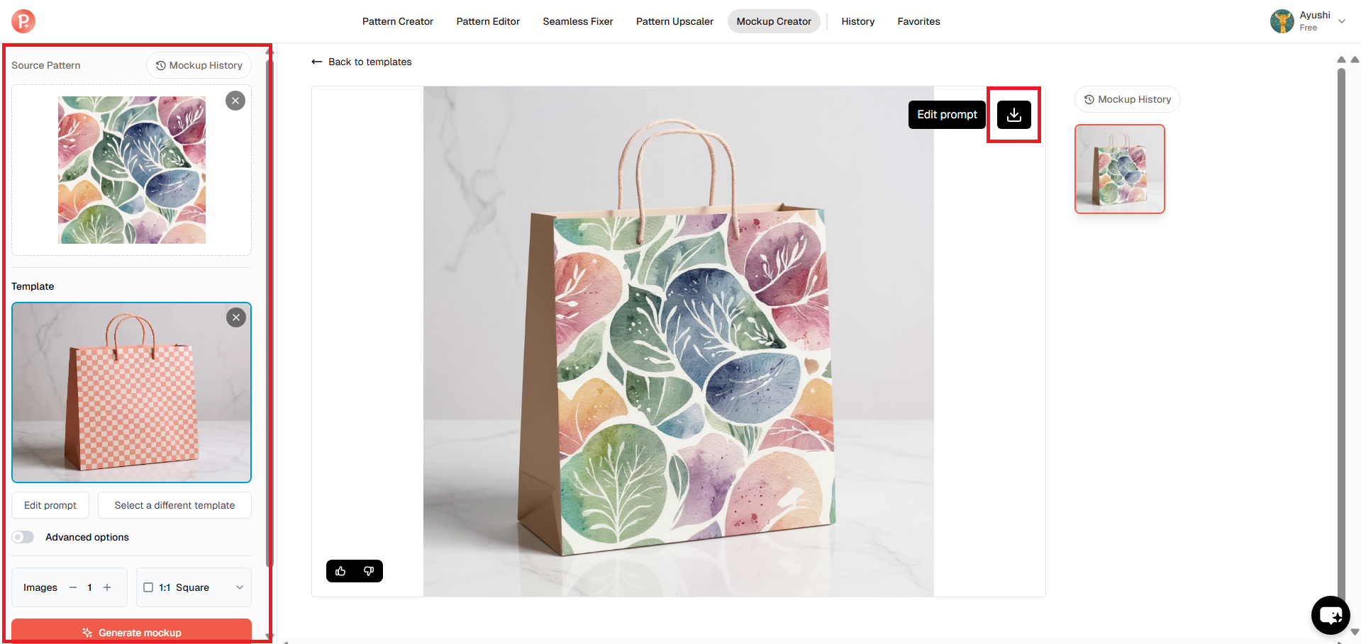 Zastosuj wzór do papierowej torby na zakupy i pobierz