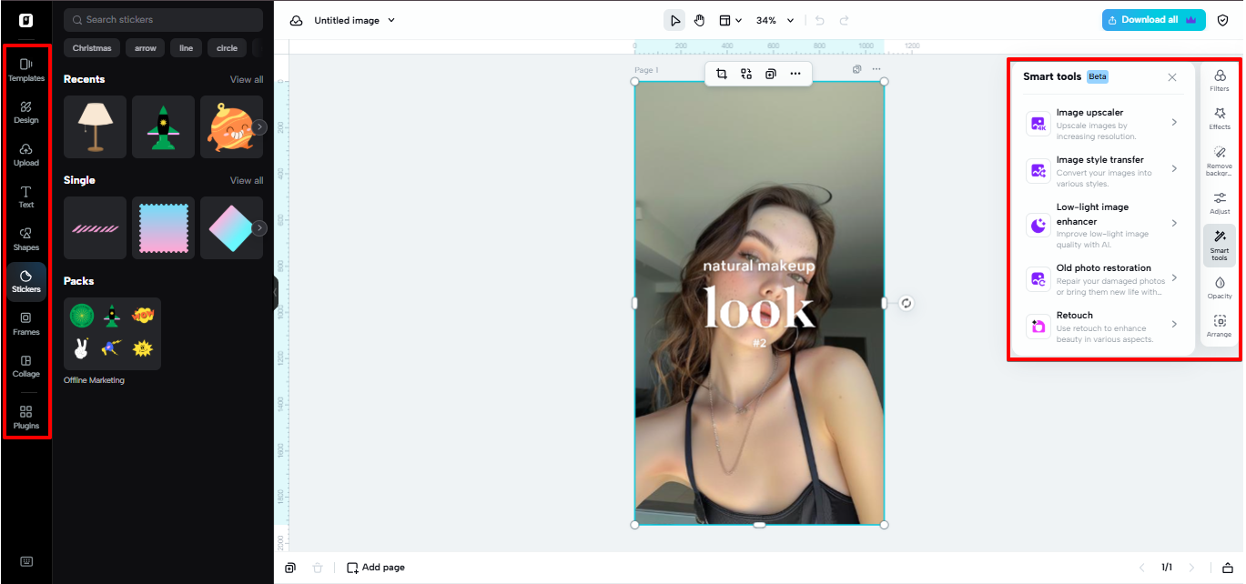 Editor de imagens no Pippit