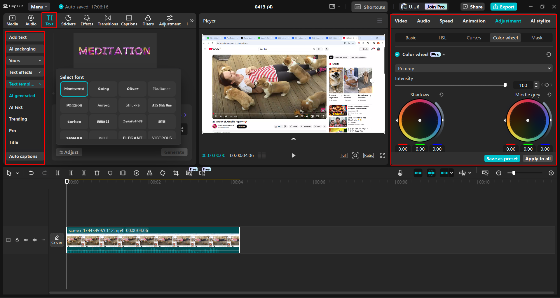 Sử dụng công cụ AI để chỉnh sửa bản ghi màn hình trong CapCut trình chỉnh sửa video trên máy tính để bàn