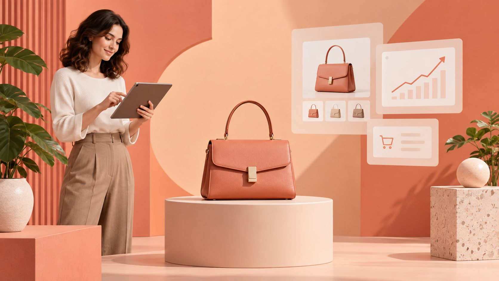 Seasonal Color-Block Campaign example for ai tools for ecommerce