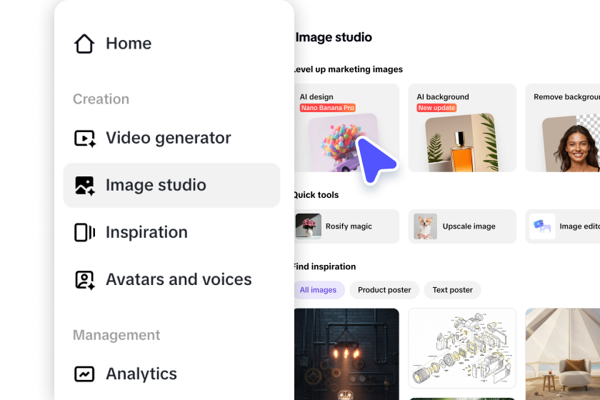 Navigate to the "AI design" section