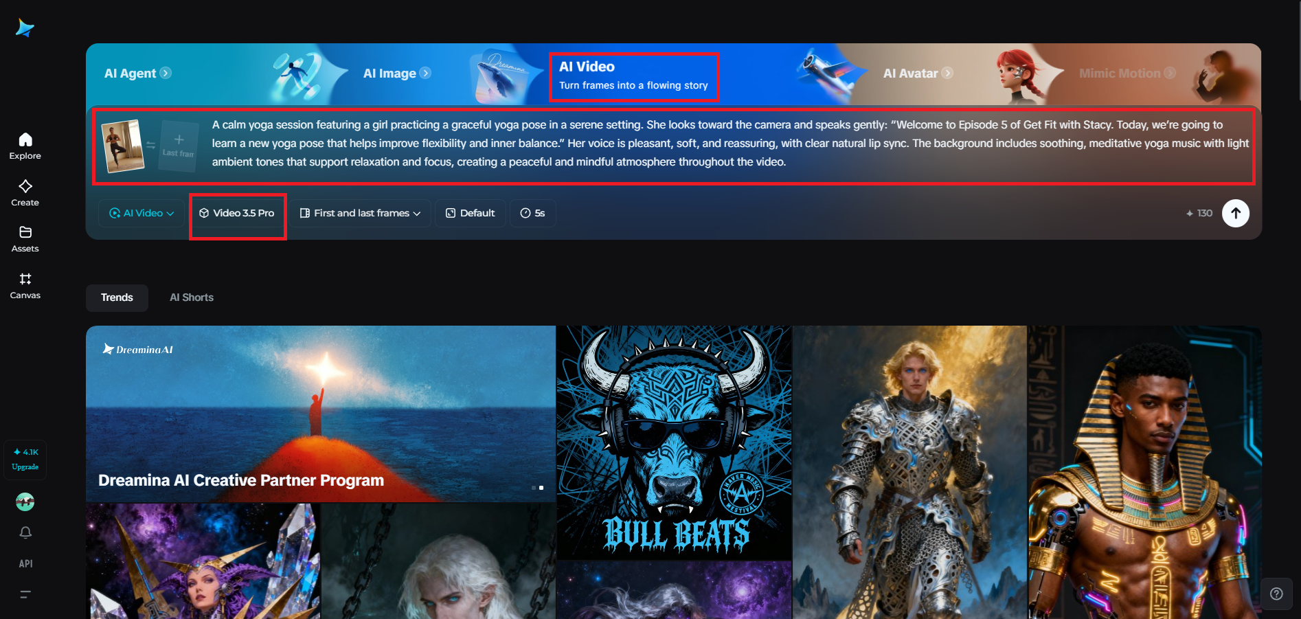 Accesați spațiul de lucru și descrieți-vă ideea