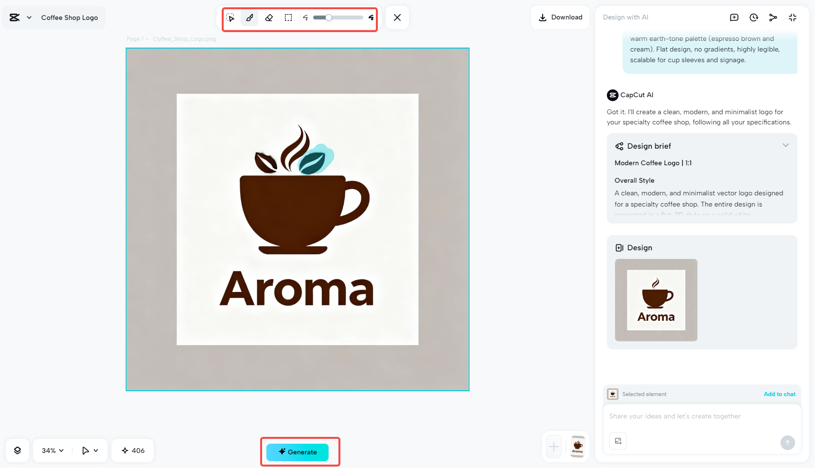 Using the remove feature in CapCut