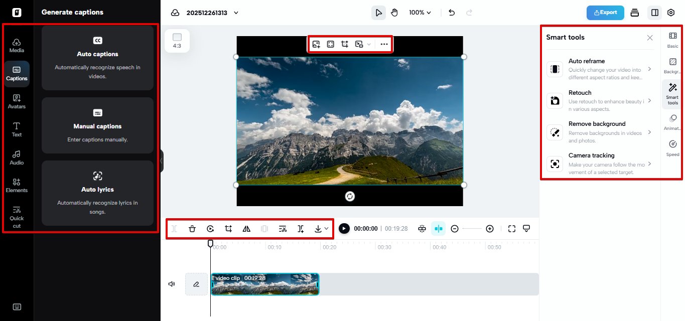 Éditeur vidéo sur Pippit