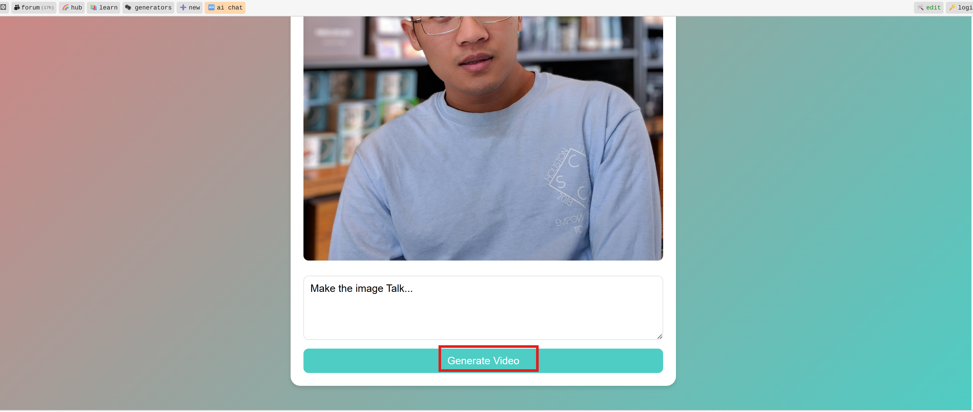 Insert the prompt and generate