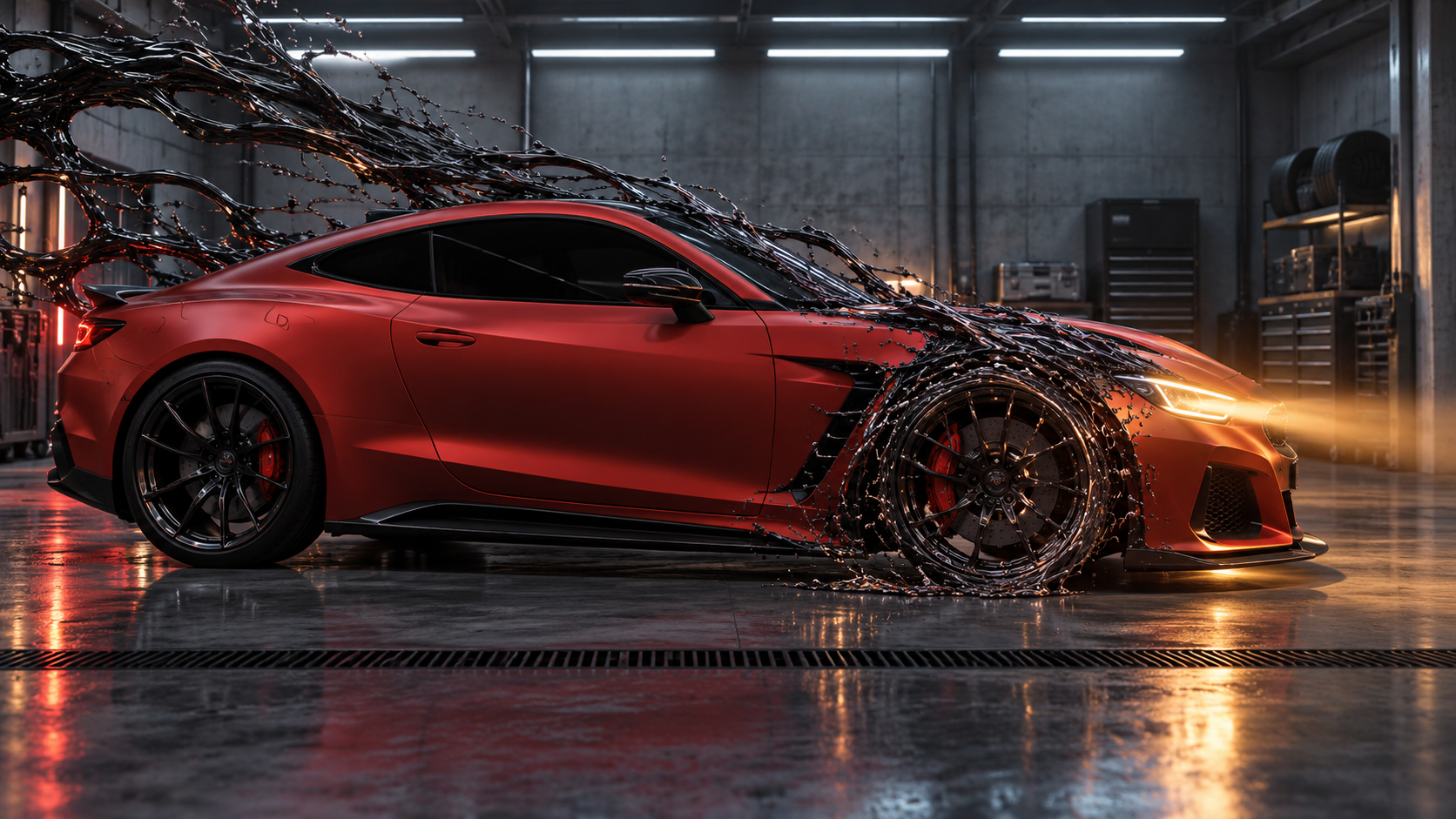 Venom car AI video generator: Side-Profile Assembly