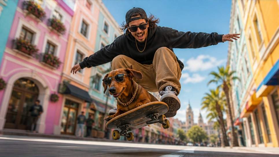 Skate Dog AI Video Effect motion beat example