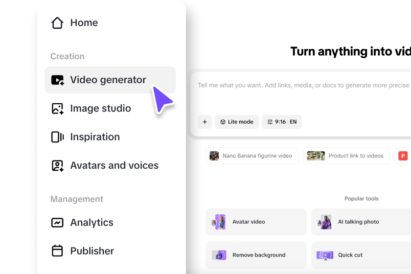 Opening AI video generator
