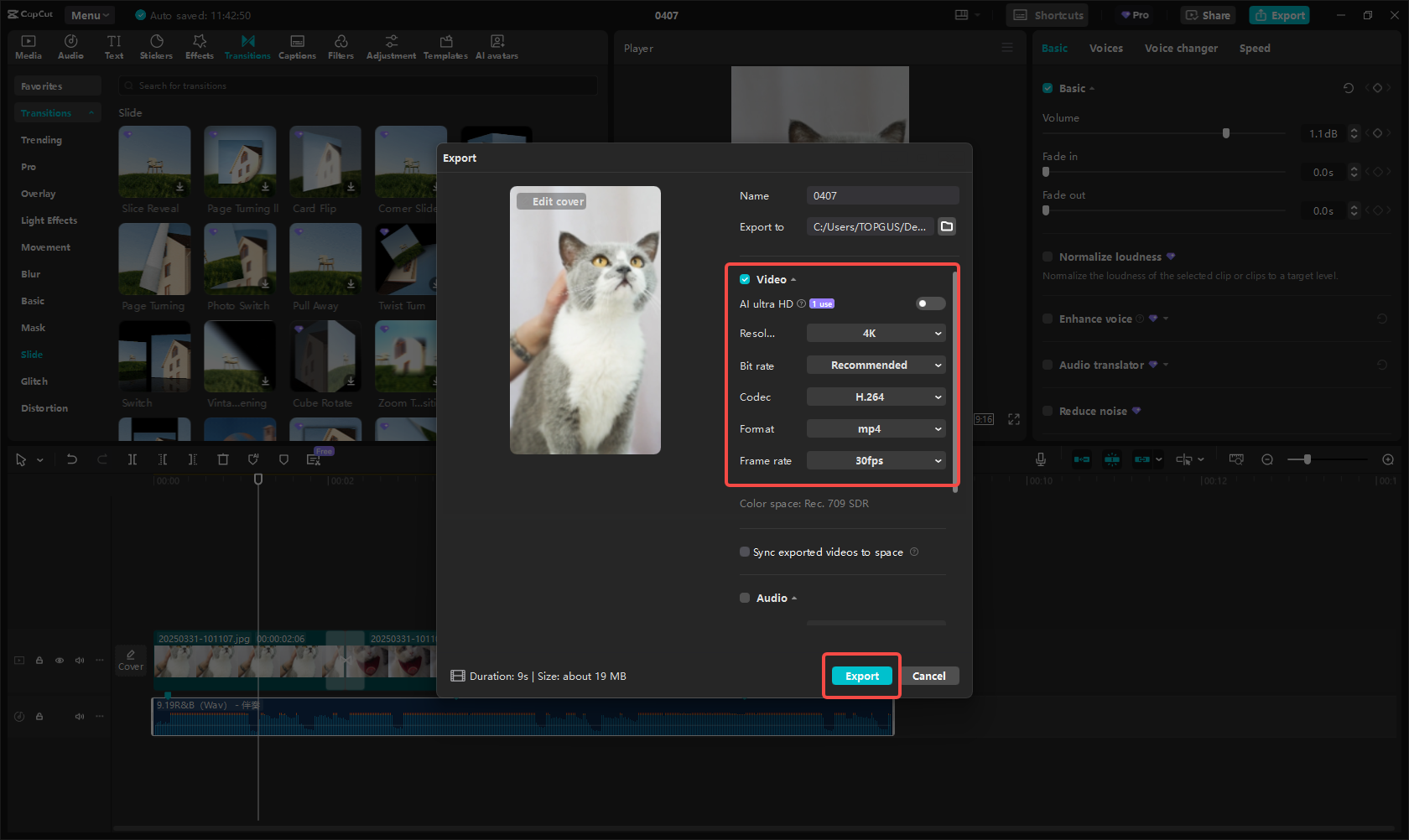 Exportando o vídeo da apresentação de slides