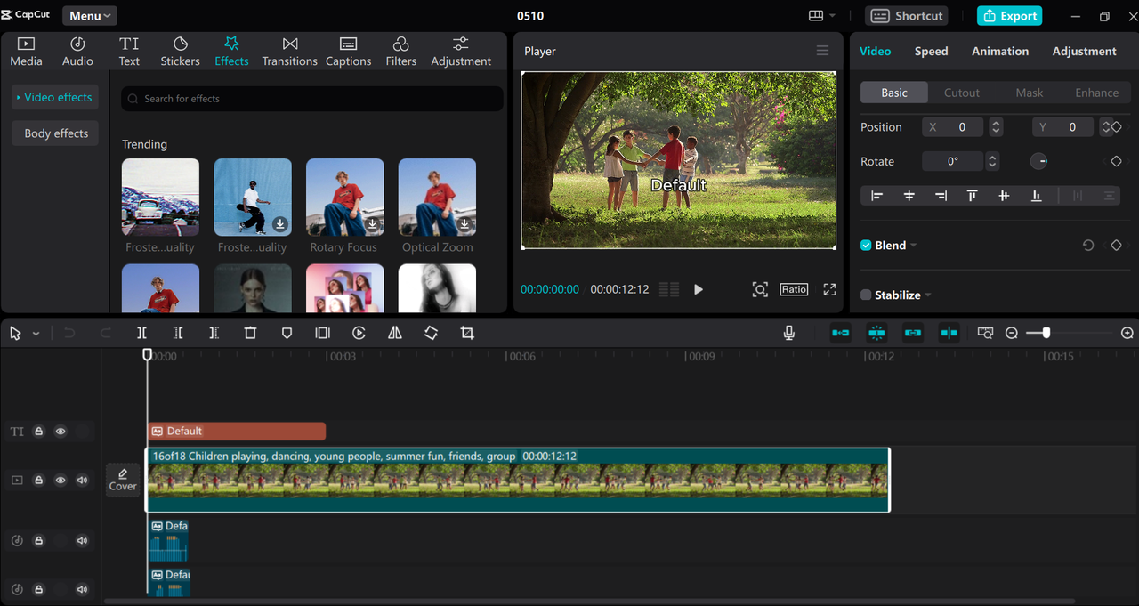 Video and audio editing features on the CapCut desktop ElevenLabs alternative