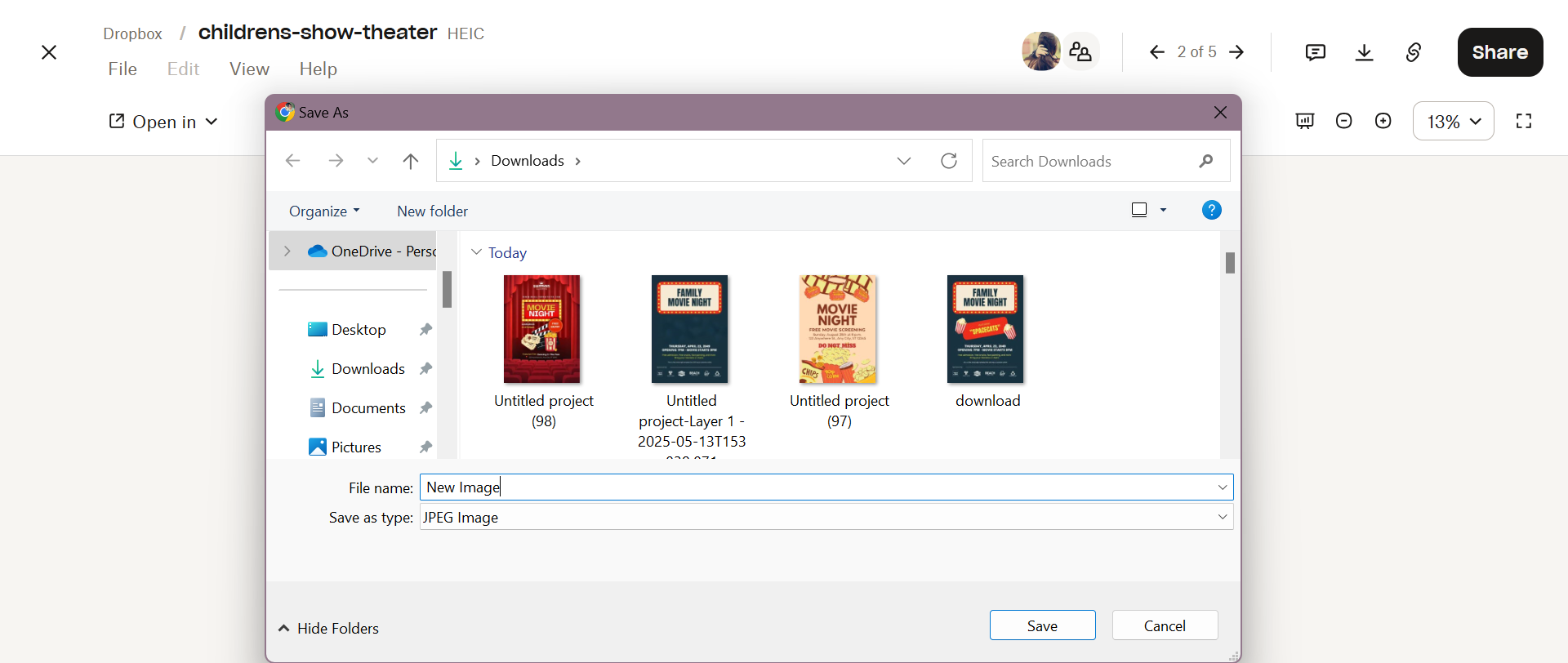 Change HEIC to JPEG with Dropbox