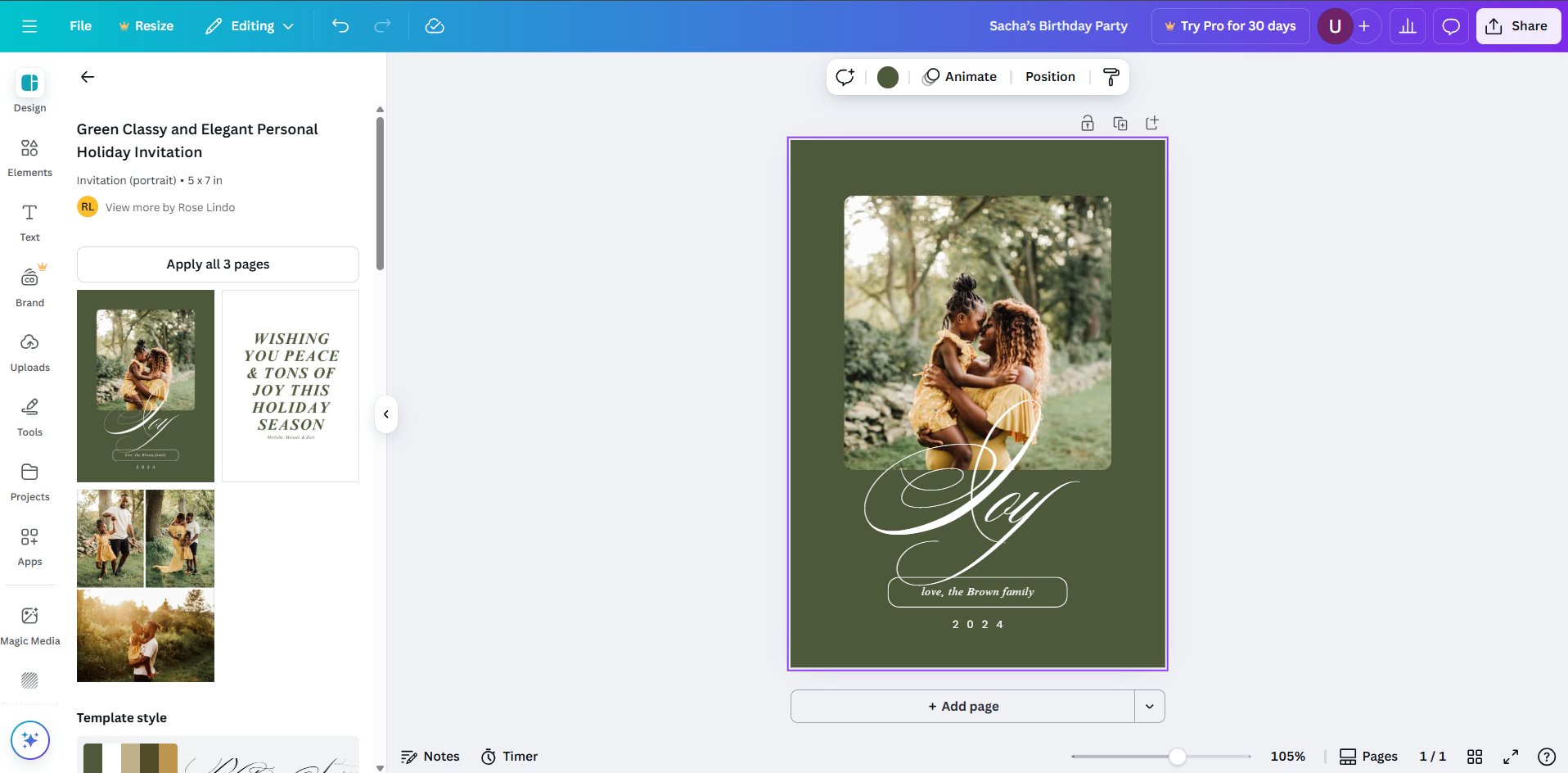 Invitación festiva para las fiestas con gráficos invernales