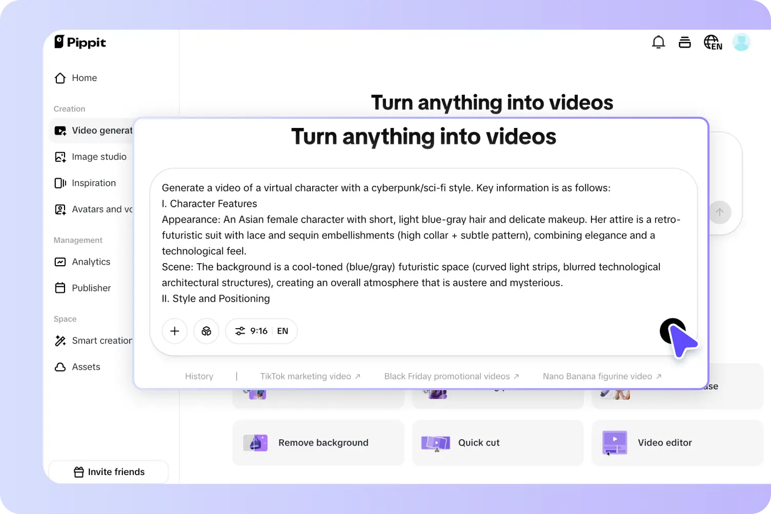 Generate your video