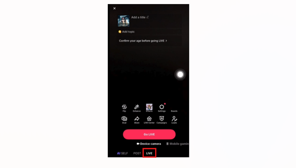Lapozzon a Live lehetőséghez