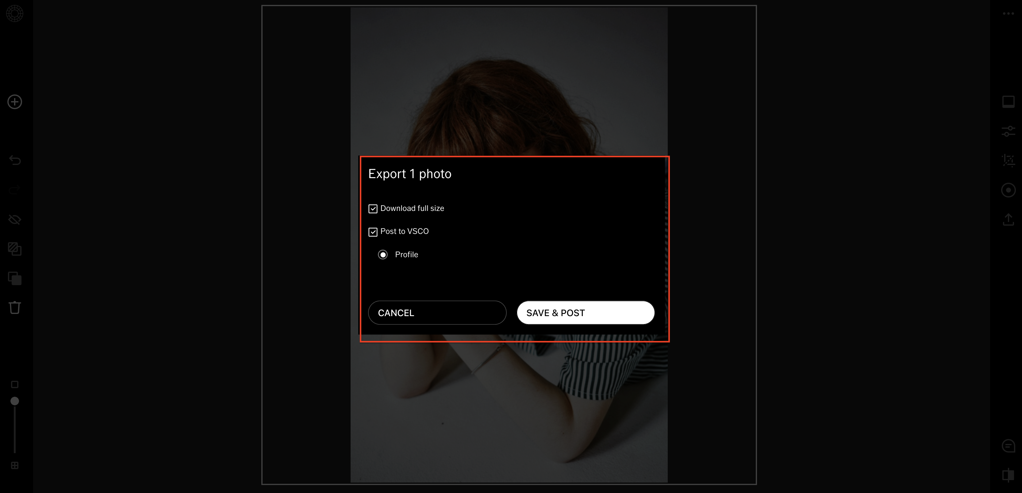 Salva ed esporta l'immagine