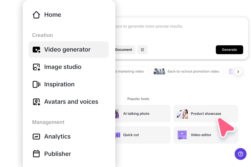 Select the product showcase option