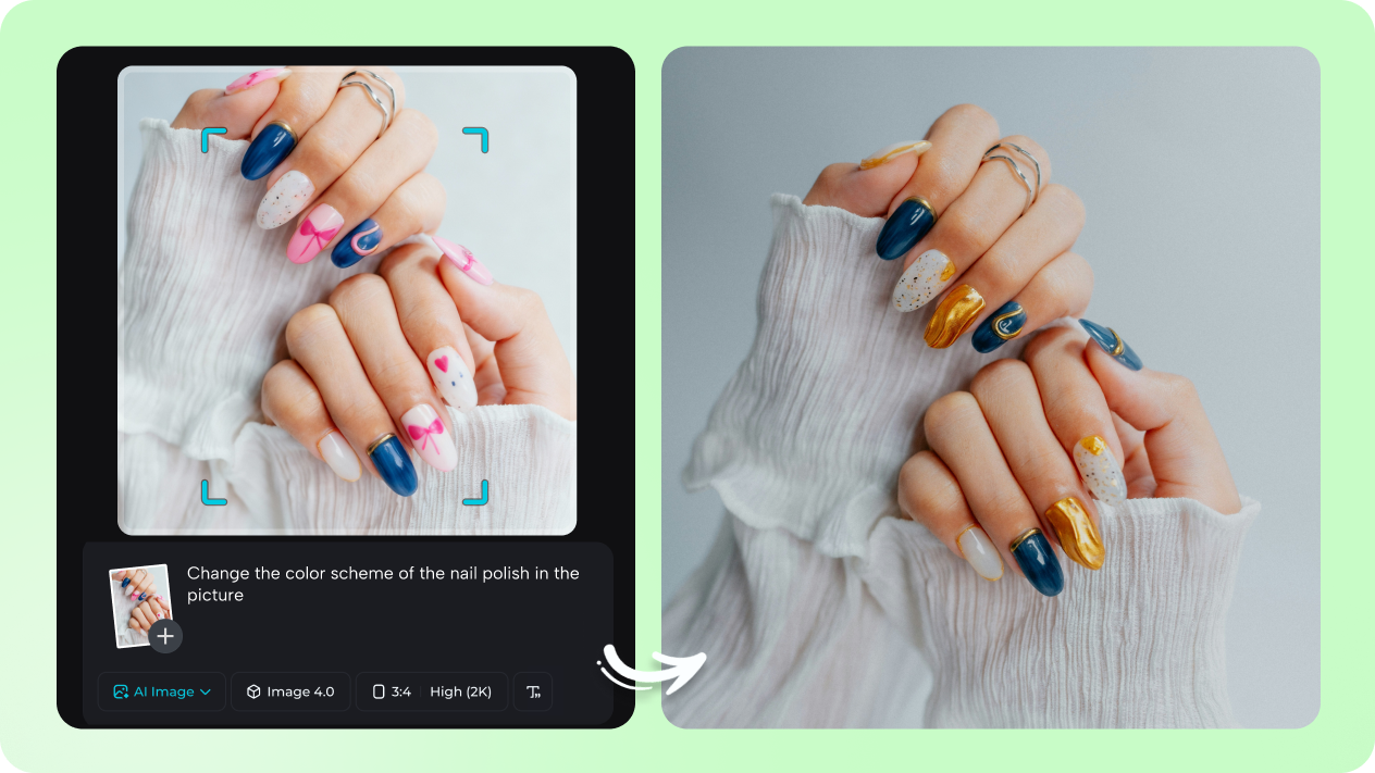  클릭 투 편집 정밀도로 모든 네일 디테일을 연마합니다.