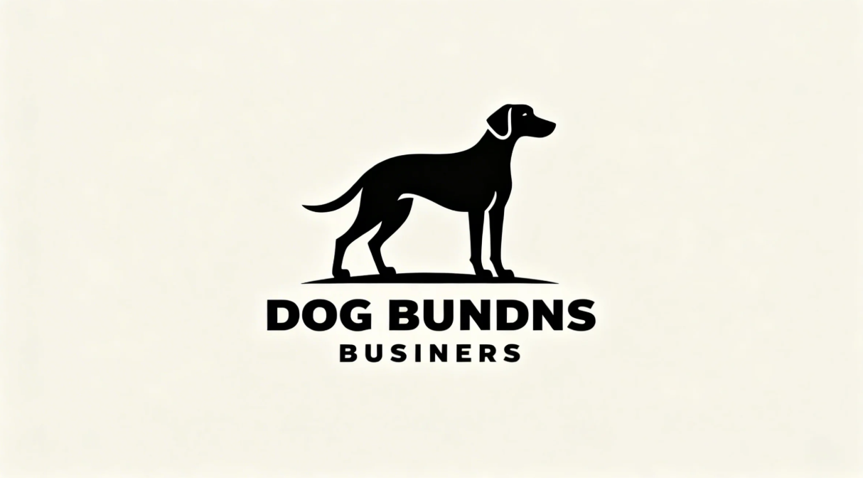 Black hunting dog bold vector logo