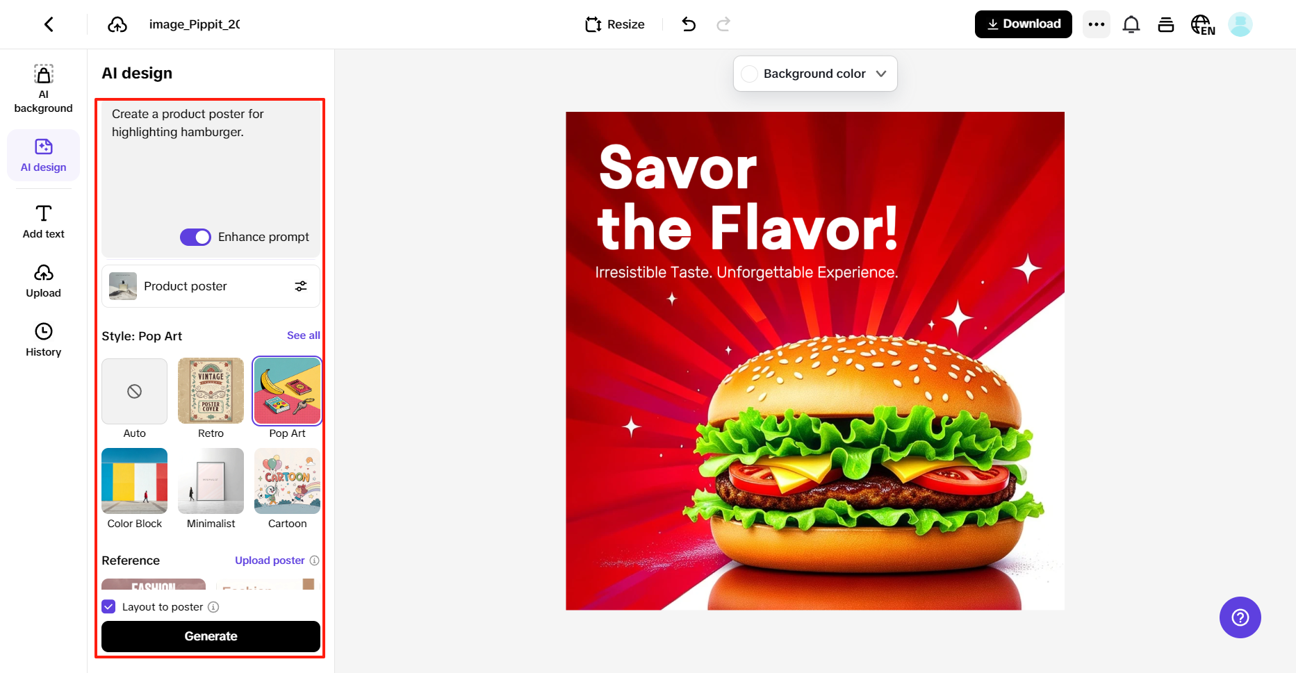 AI-crafted product visuals in seconds