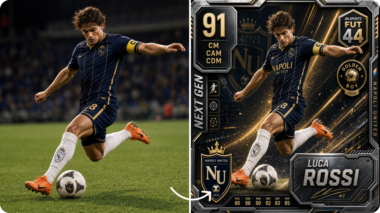  Custom football trading card design