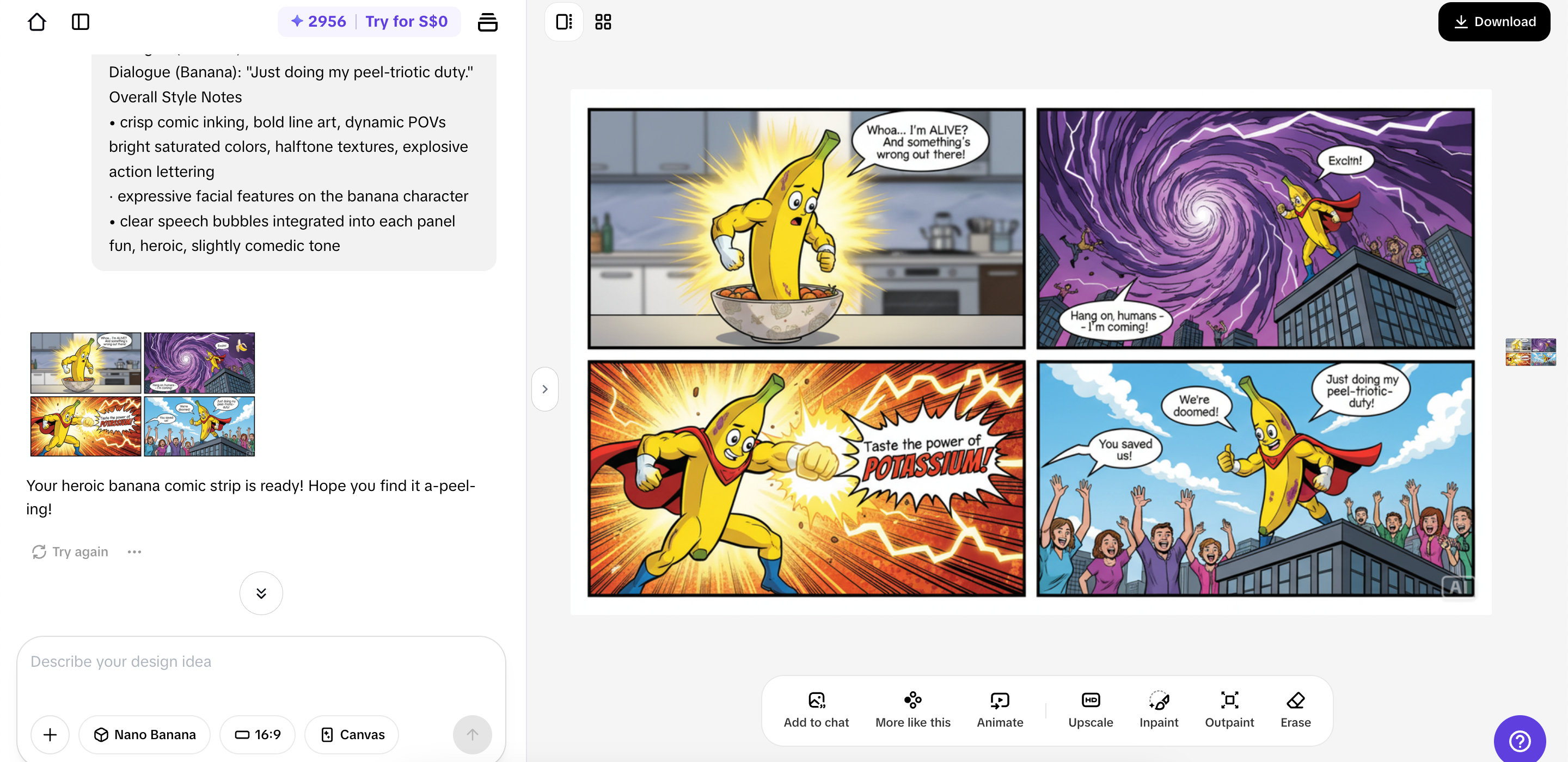 Exporting the image from Pippit