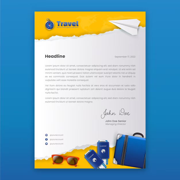 Membrete de la agencia de viajes