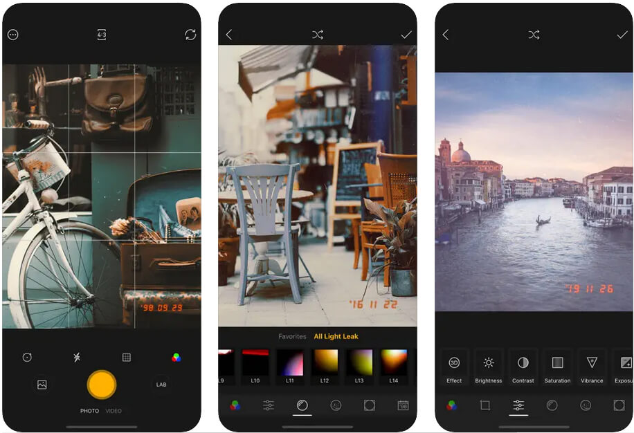 Interfaz de 1998 Cam - Una de las conocidas aplicaciones de edición de fotos antiguas