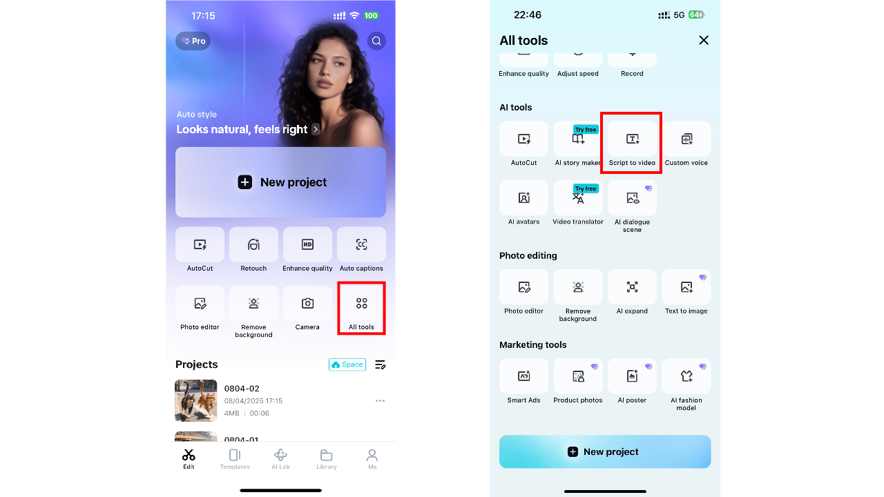 Zugriff auf Script to video und verfassen Sie Ihren Inhalt