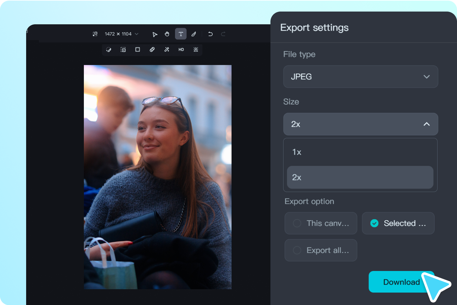 Laden Sie Ihr bereinigtes Bild herunter