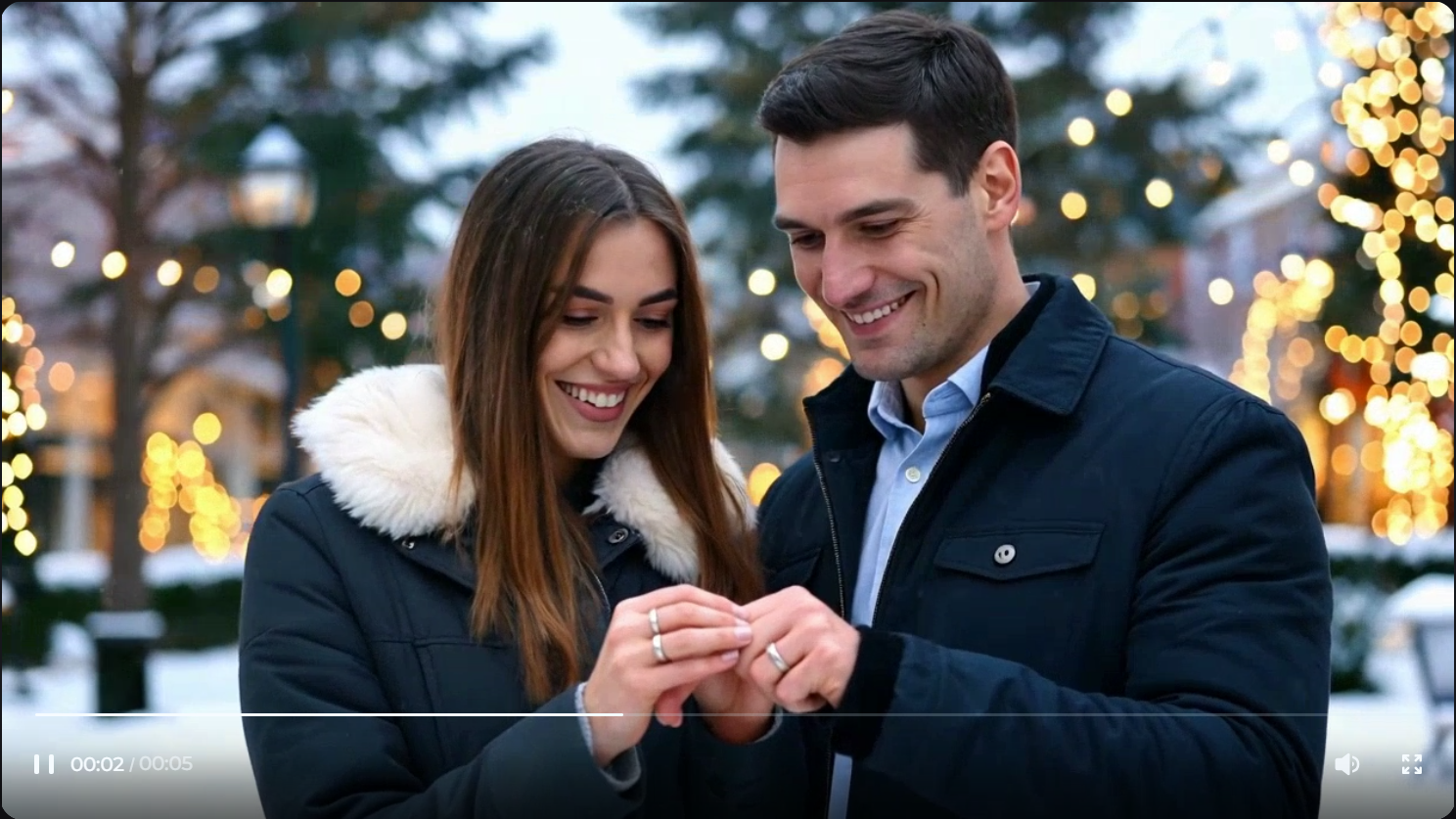 Holiday engagement announcement video