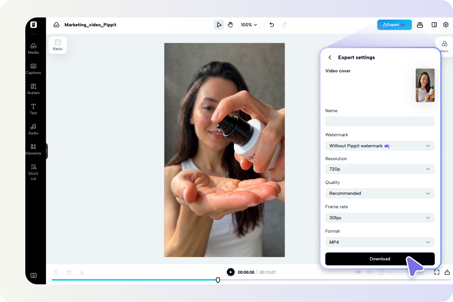 Step 3: Export and share your video