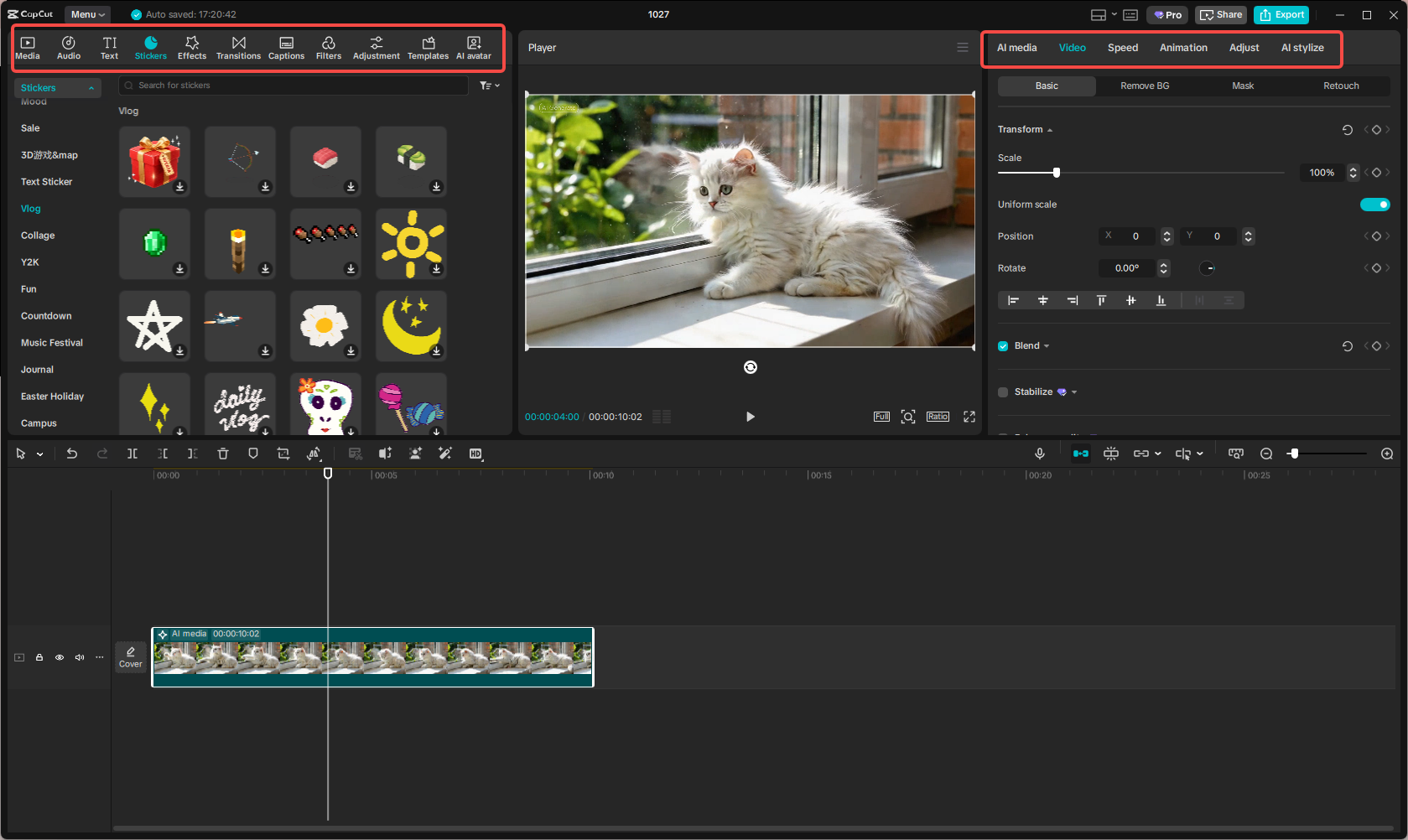 Editing and enhancing the AI-generated video in CapCut