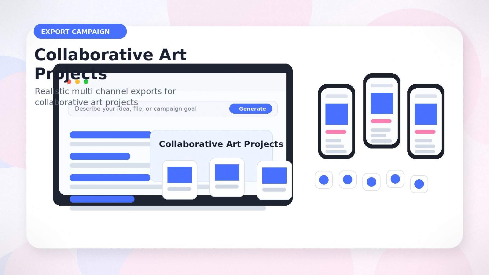 Collaborative Art Projects realistic export campaign visual for collaborative art projects