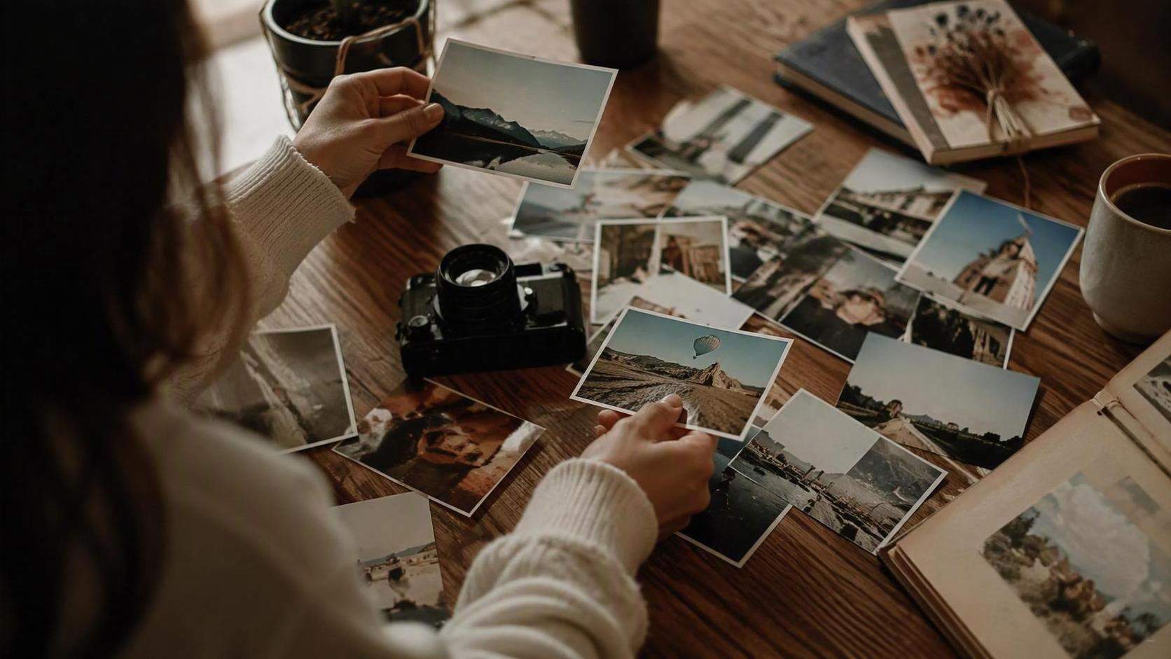 Realistic cinematic visual for Photo Dump 35 Photos Videos: scrapbook video memories, topic-specific Dreamina prompt preview with no text, UI, logo, or watermark.