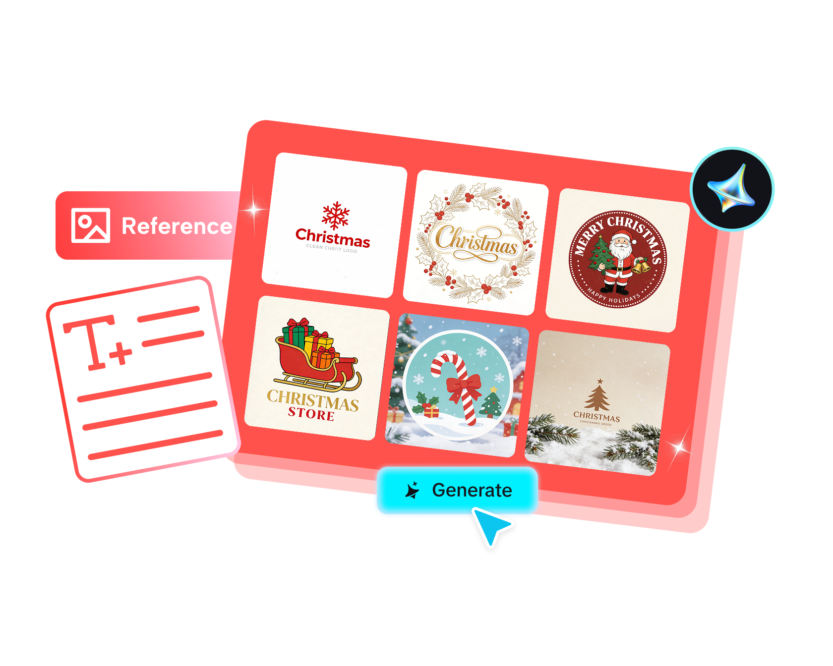 Creador de diseño de logotipos navideños de IA gratis