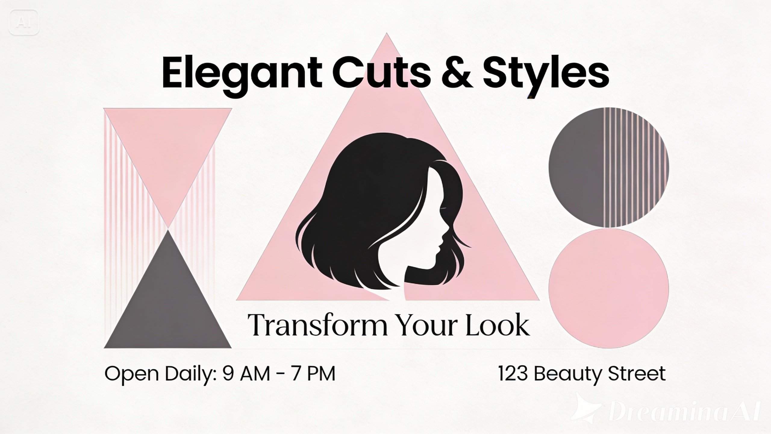 A modern salon poster with shapes for a cool look